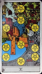 ウェイト版タロット「ペンタクル10」の逆位置